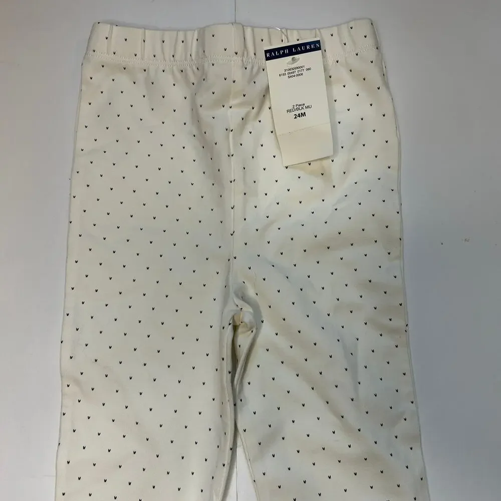 NWT Ralph Lauren Baby Girls Heart Fair Isle Leggings Size 24M